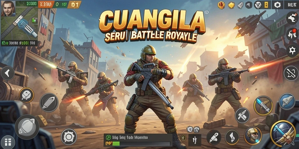 Screenshot gameplay CUANGILA menampilkan aksi seru dalam Battle Royale.