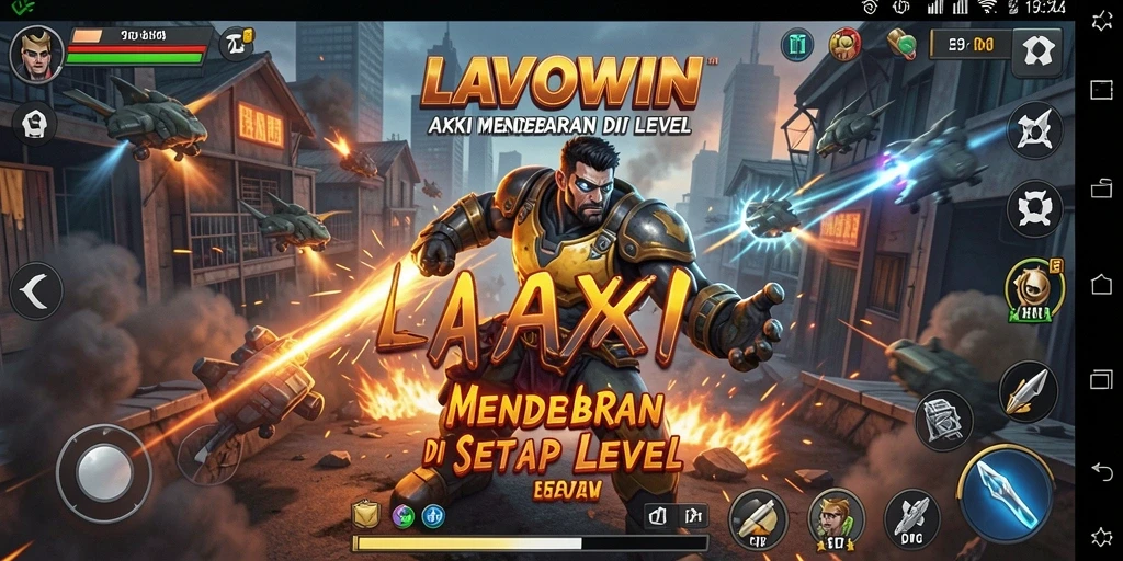 Tampilan gameplay menegangkan dalam aksi cepat LAVOWIN.