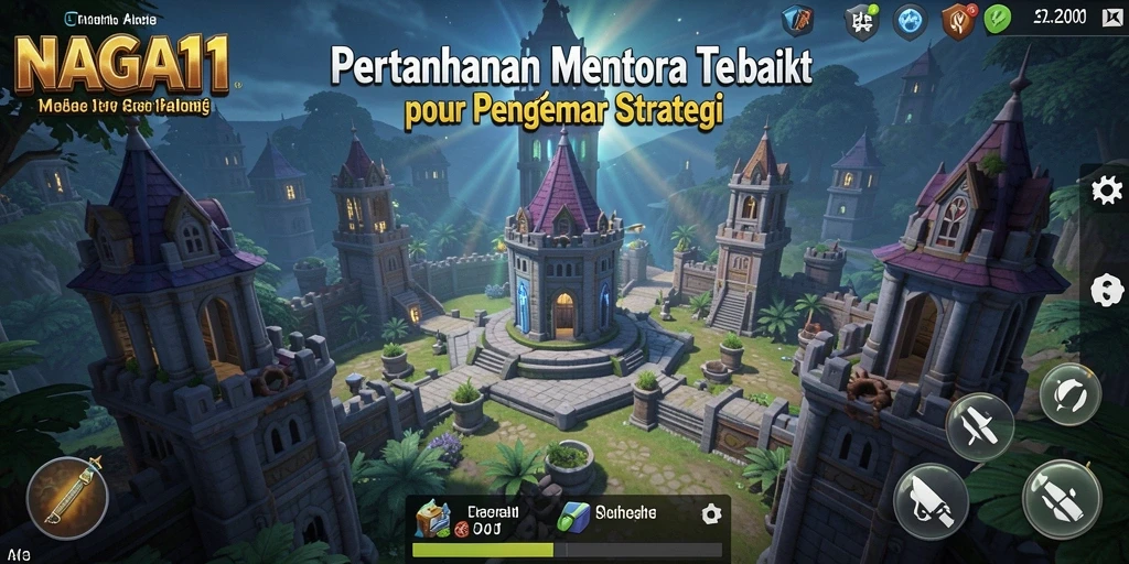 Screenshot gameplay NAGA11 yang menampilkan strategi Tower Defense yang mendebarkan.