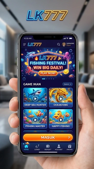 Tampilan antarmuka utama aplikasi lk777.